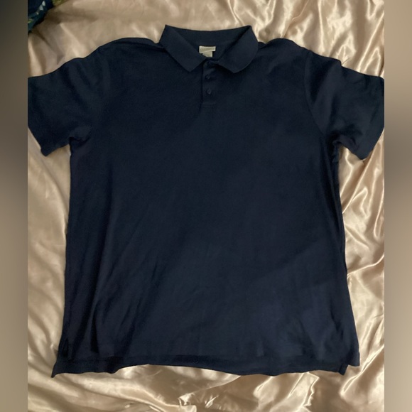 L.L Bean Men’s Short Sleeve Polo Tee Navy Blue 100% Pima Cotton Size XL Tall - Picture 3 of 6